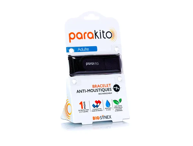 parakito-bracelet-anti-moustiques-noir-bracelet-wristband image 1