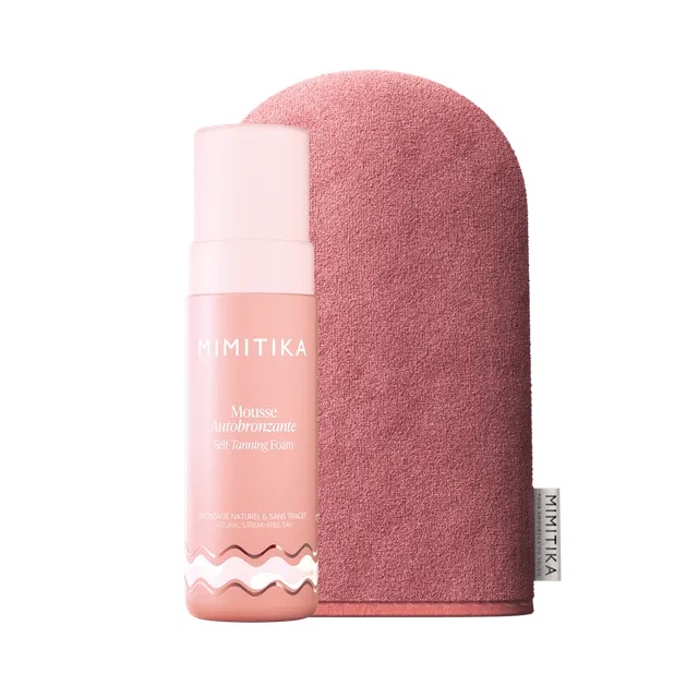 mimitika-routine-for-tan-lovers-mousse-autobronzante-150ml-gant image 1