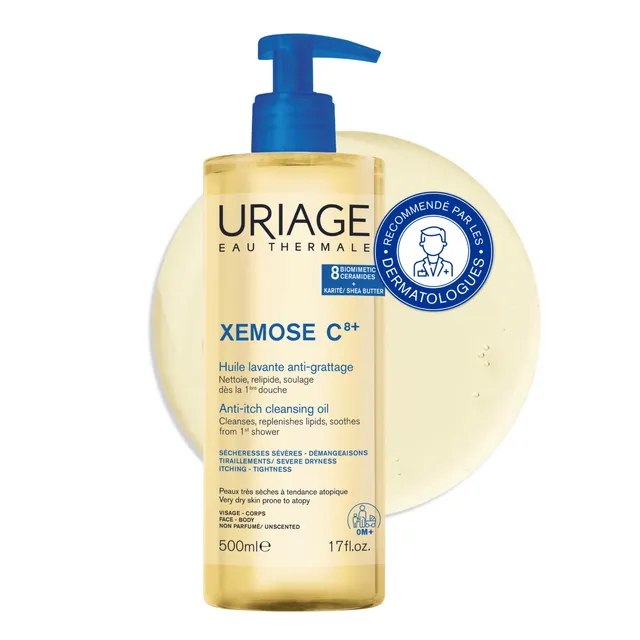 uriage-x-mose-c8-huile-lavante-peau-s-che-tendance-atopique-500ml image 1
