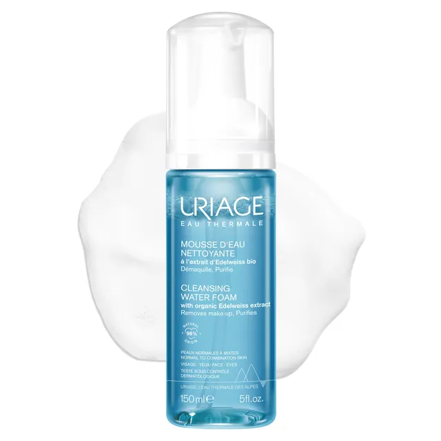 uriage-mousse-d-eau-nettoyante-d-maquillante-edelweiss-150-ml image 1