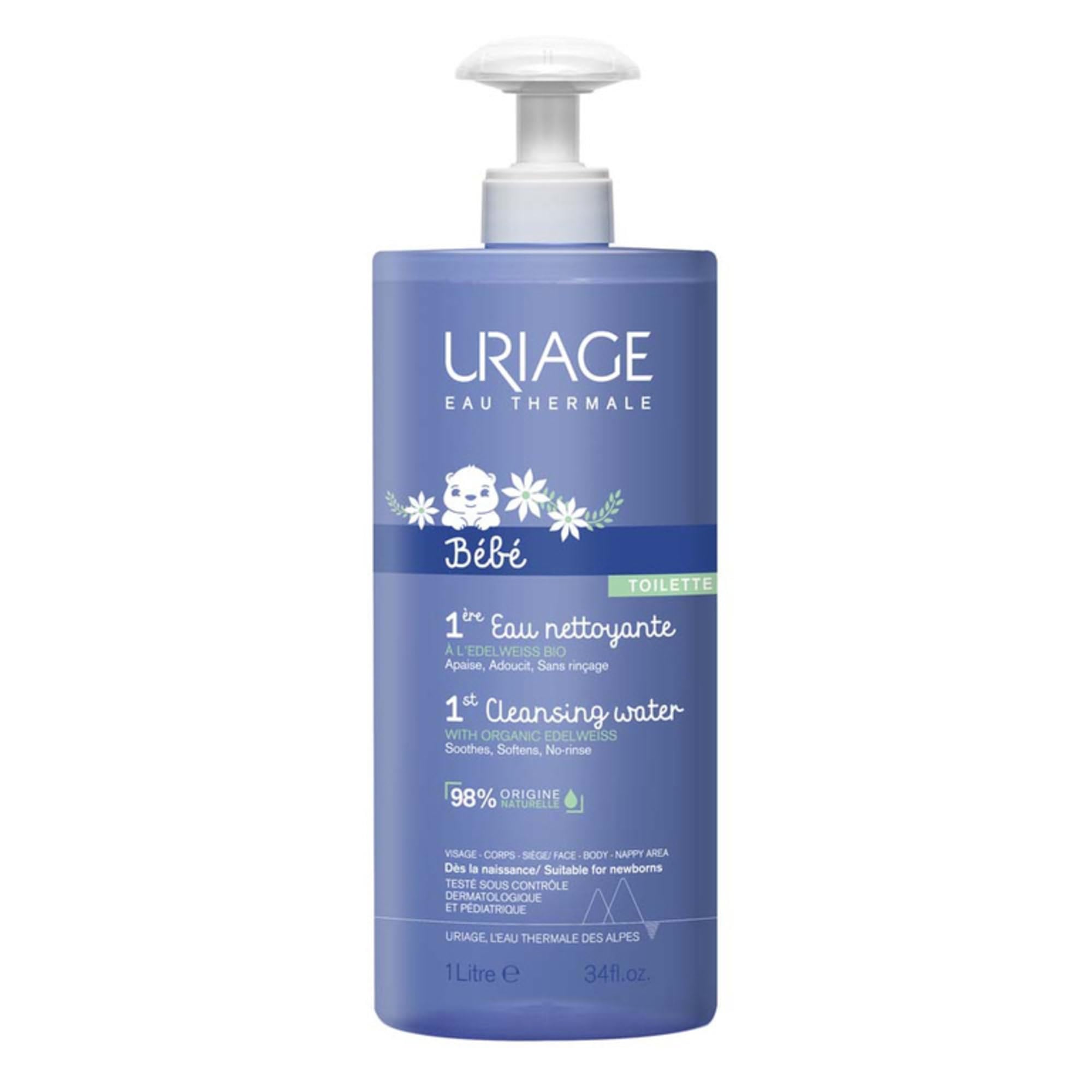 uriage-b-b-eau-nettoyante-sans-rin-age-edelweiss-bio-1l image 1