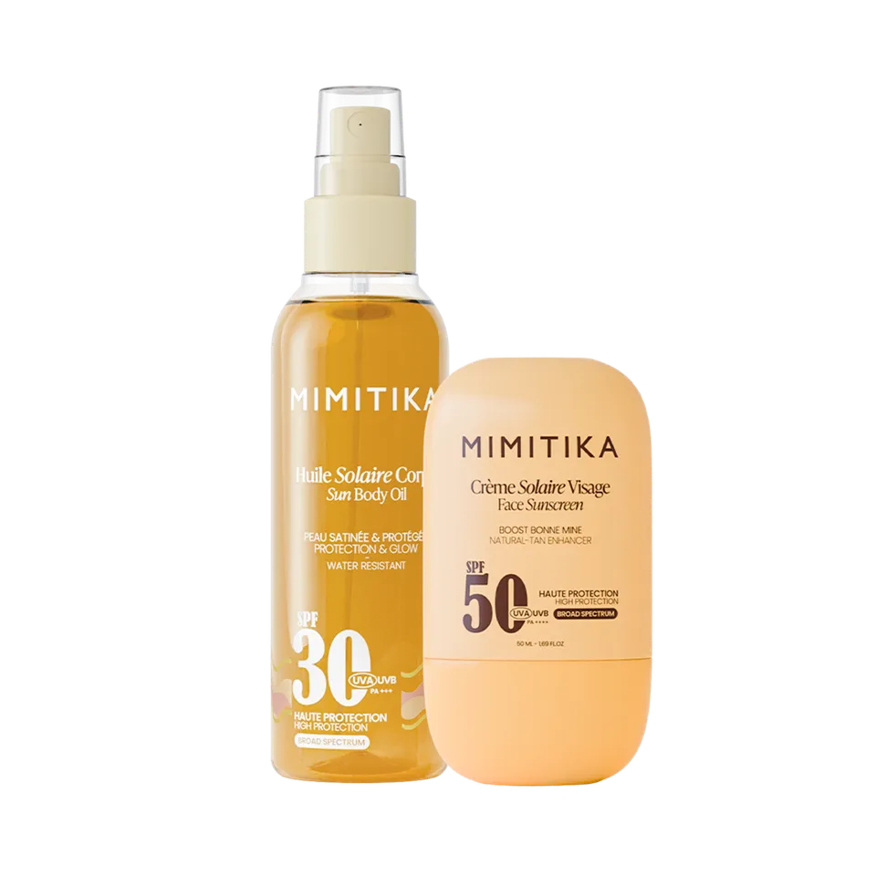 mimitika-duo-cr-me-visage-spf50-huile-solaire-spf30 image 1