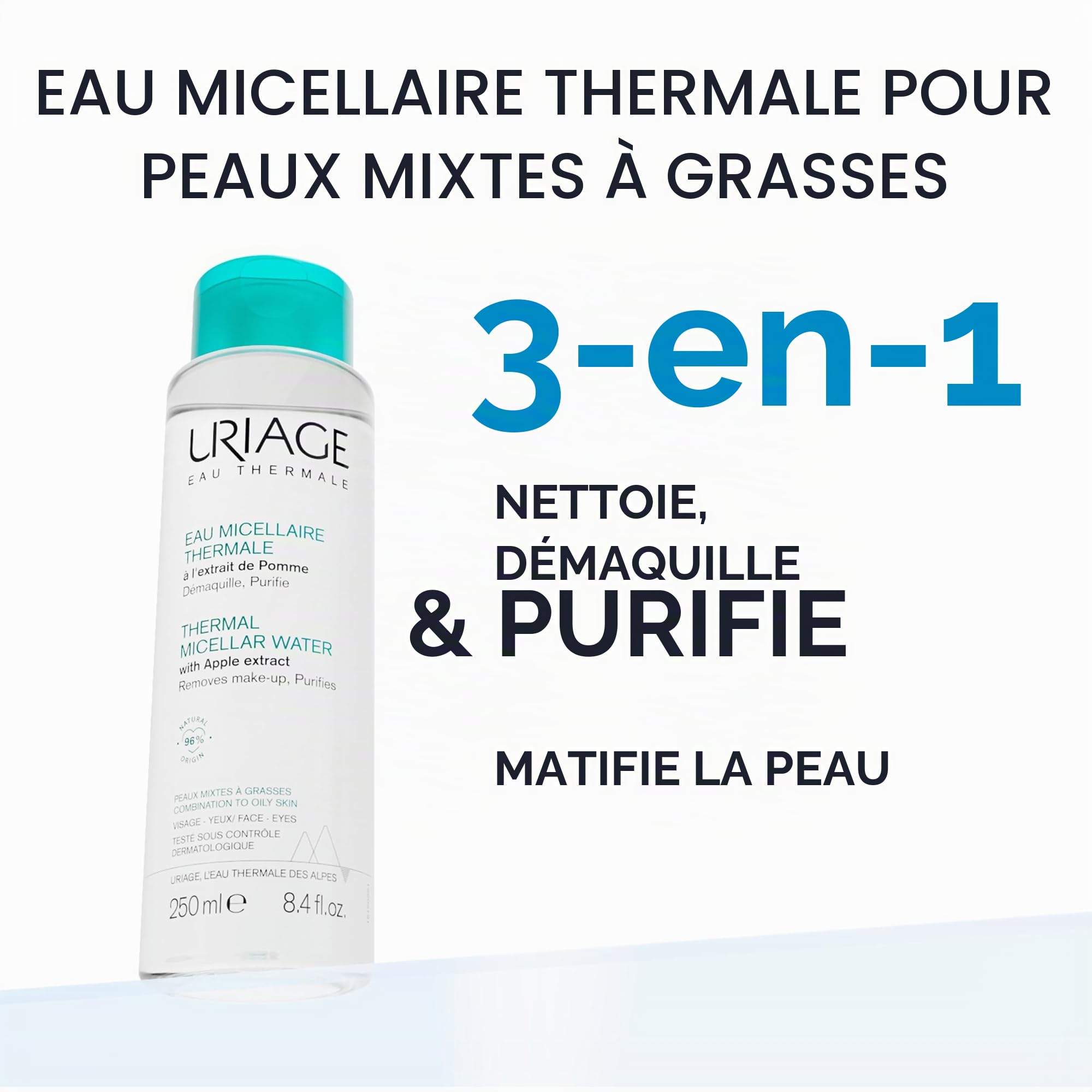 uriage-eau-micellaire-thermale-peaux-mixtes-grasses-500-ml-3-en-1 image 2