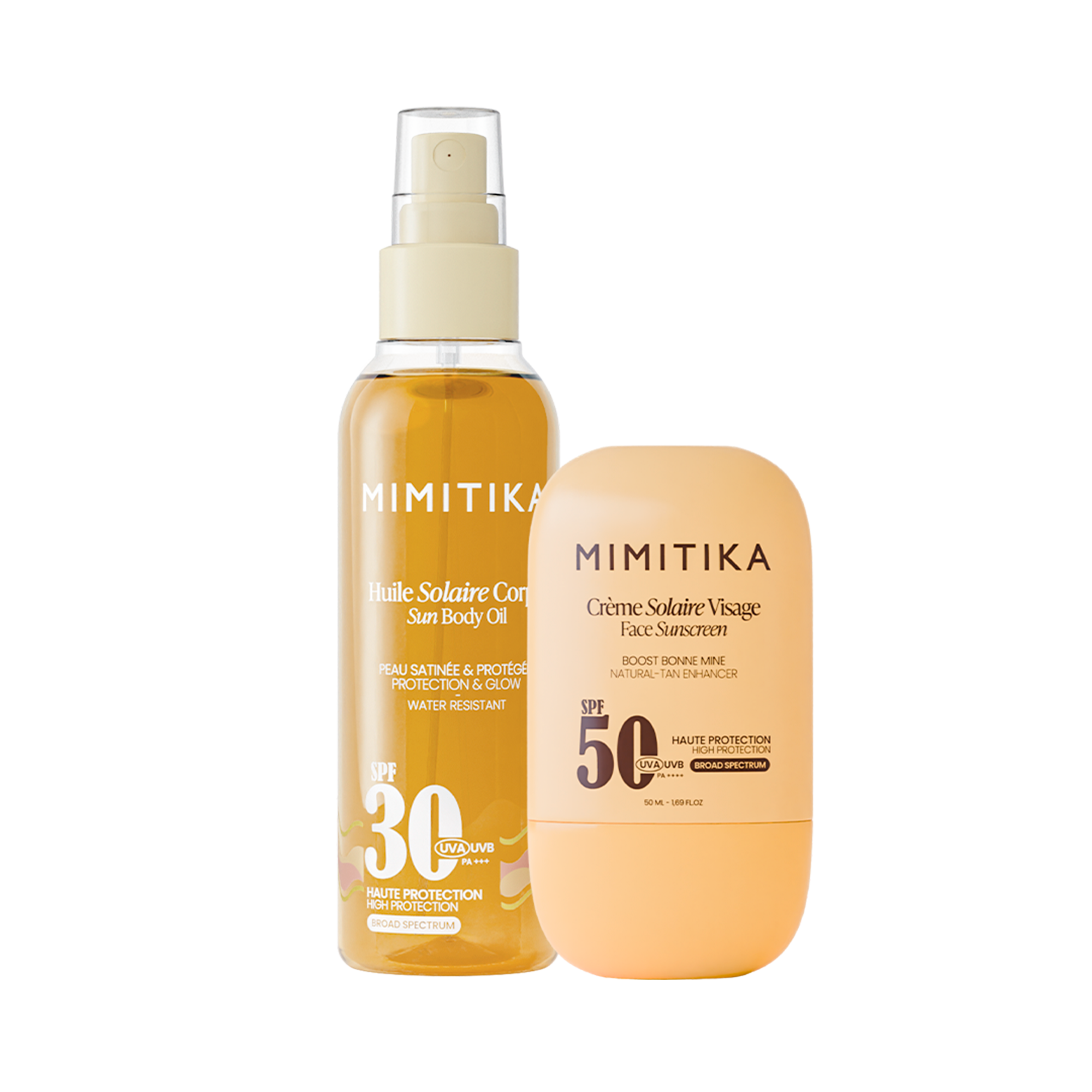 mimitika-duo-cr-me-visage-spf50-huile-solaire-spf30 image 1