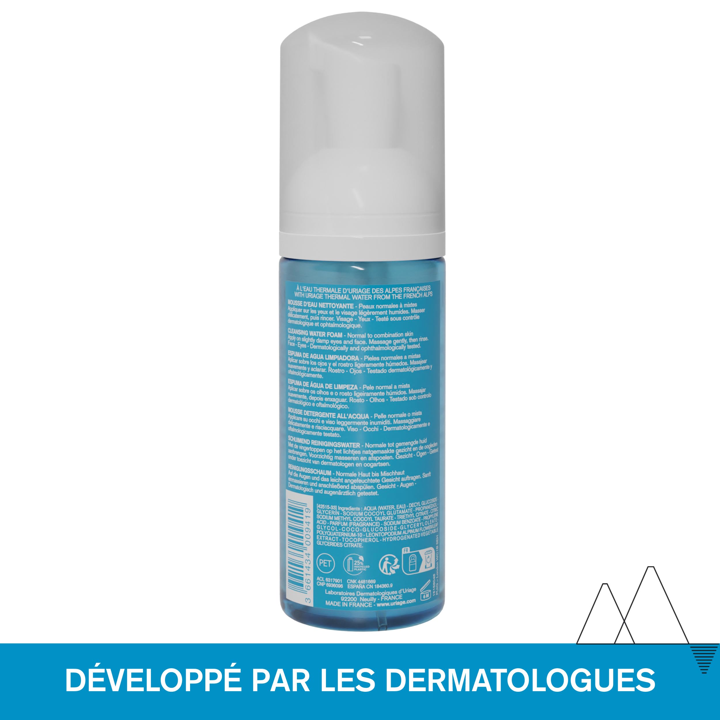 uriage-mousse-d-eau-nettoyante-d-maquillante-edelweiss-150-ml image 7